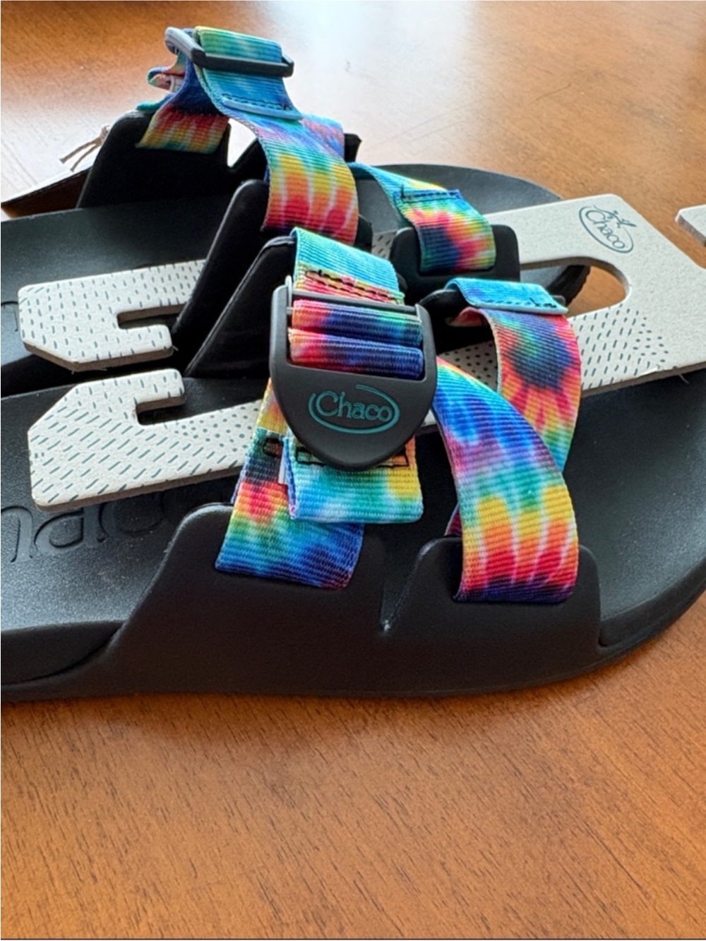 Chaco Chillos Dark Tie Dye Slide Sandals, Size 10, NWT